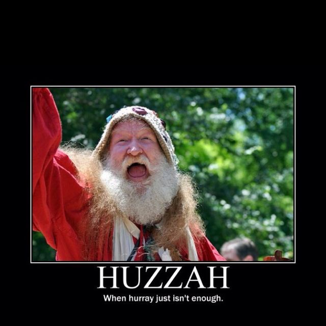 Wizard saying Huzzah