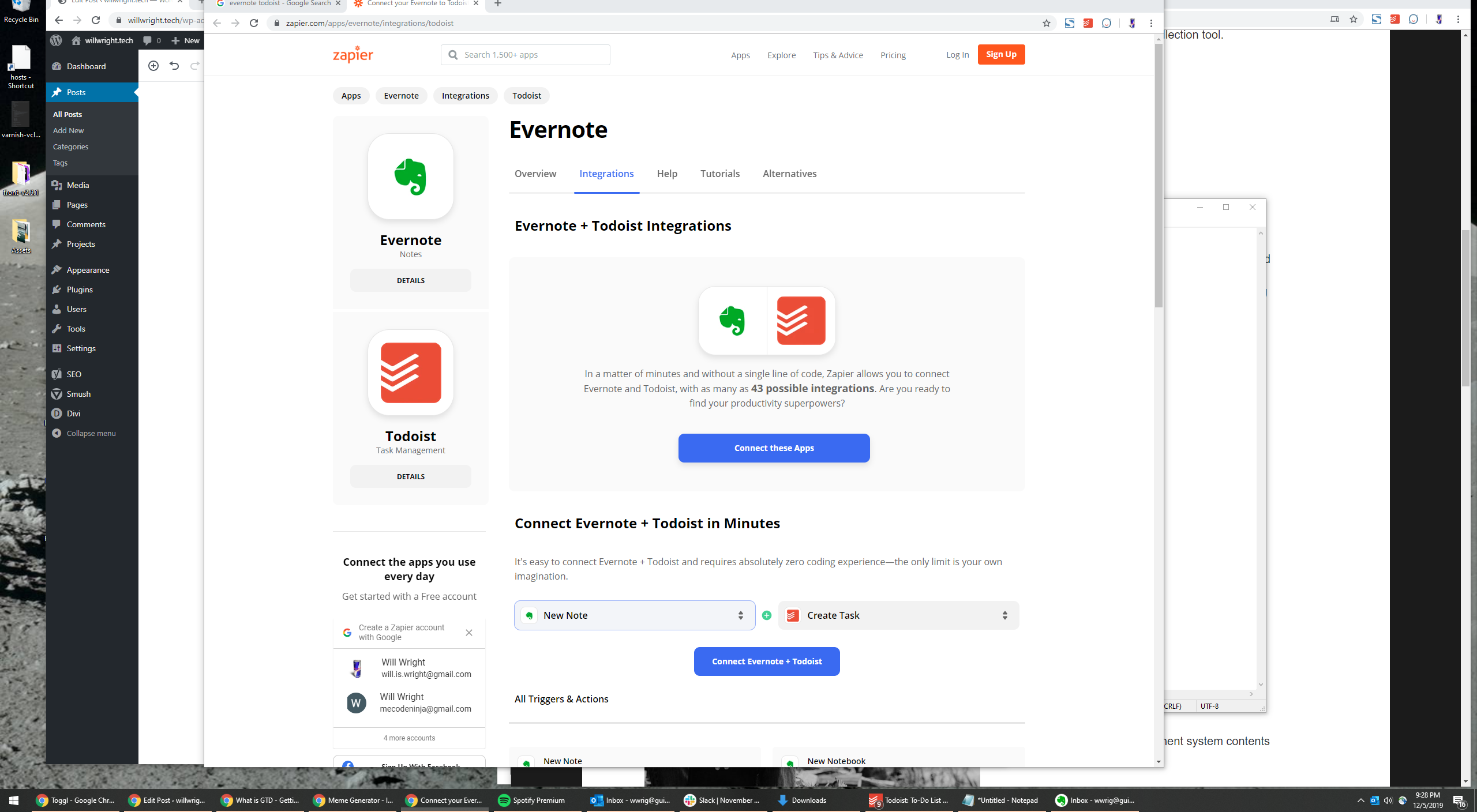 Evernote -> Todoist