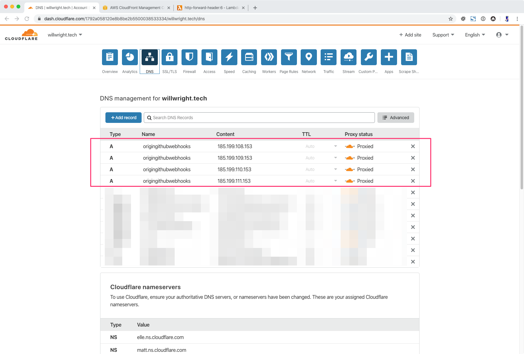 Cloudflare DNS configuration