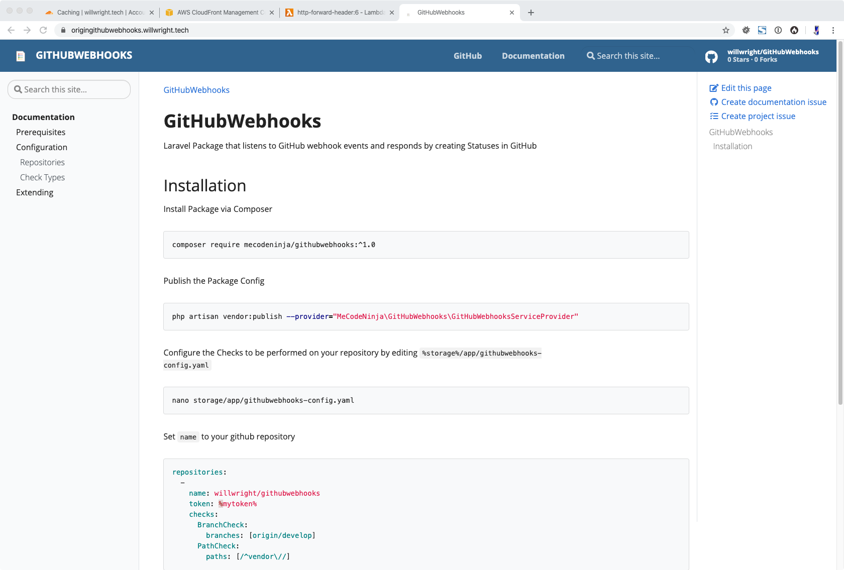 GitHubWebhooks configuration